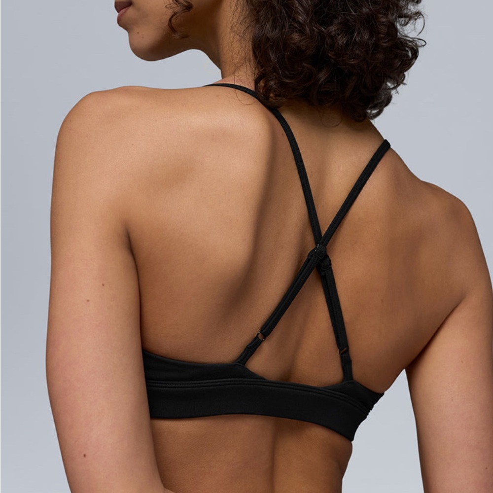 ALO Yoga Splendor Black and White Sports Bra - Picture 3 of 3
